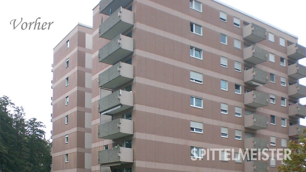 Balkone in Ettlingen am Hochhaus in der Sanierung