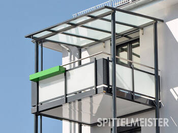 Vorbaubalkon Aluminium anthrazit Balkondach