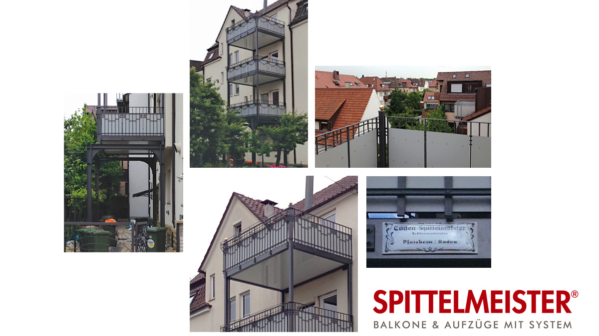 Nachträglich angebaute Balkone aus Aluminium an einem Jugendstilhaus in Stuttgart